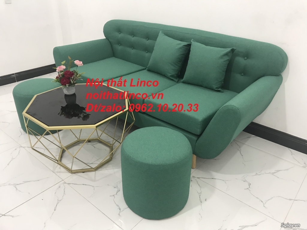 Bộ bàn ghế sofa băng xanh ngọc giá rẻ nhỏ Nội thất Linco Sài Gòn HCM - 4