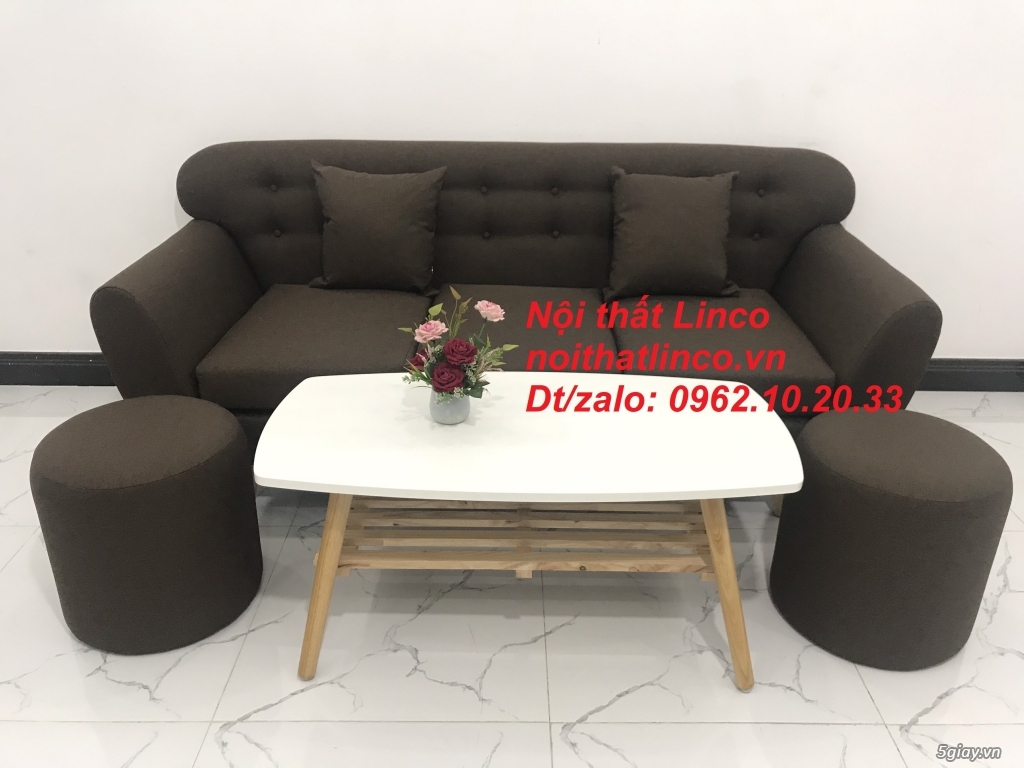 Bộ bàn ghế sofa băng giá rẻ Sofa màu nâu cafe Nội thất Linco Tphcm - 7
