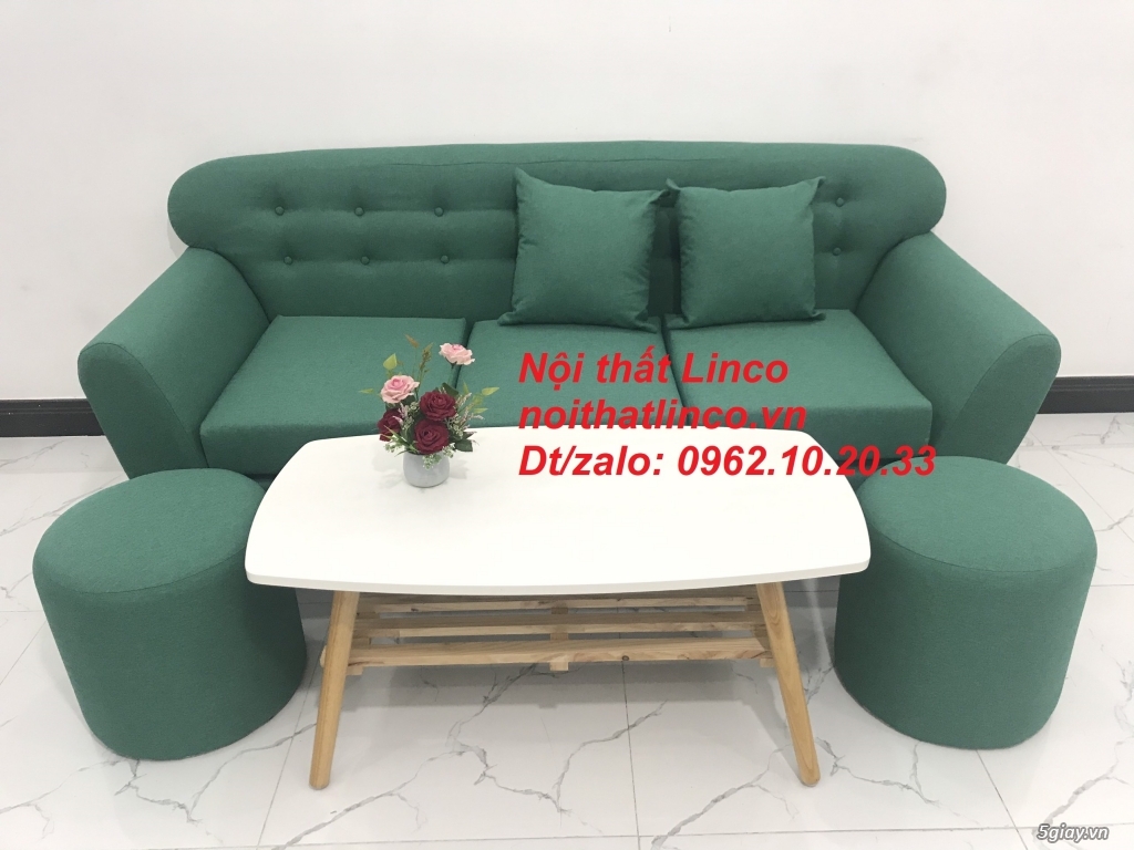 Bộ bàn ghế sofa băng xanh ngọc giá rẻ nhỏ Nội thất Linco Sài Gòn HCM - 8