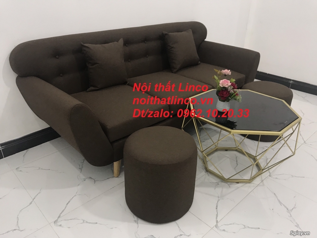 Bộ bàn ghế sofa băng giá rẻ Sofa màu nâu cafe Nội thất Linco Tphcm - 4