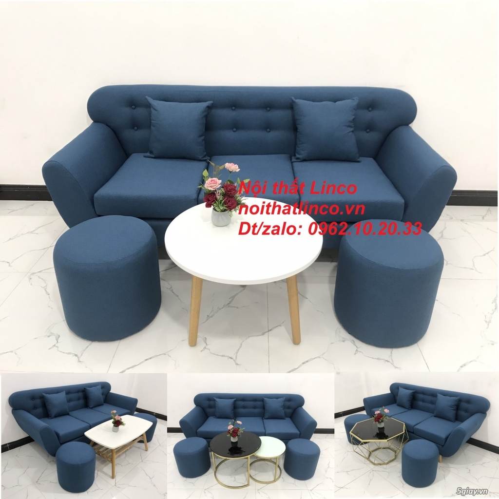 Sofa băng nhỏ giá rẻ Sofa văng xanh dương rẻ Nội thất Linco Sài Gòn