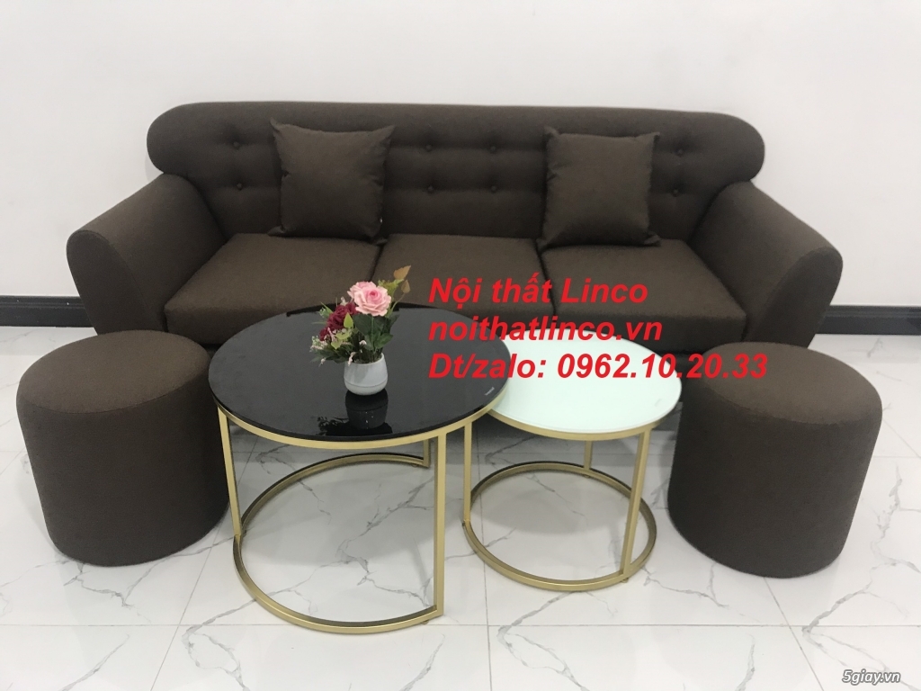 Bộ bàn ghế sofa băng giá rẻ Sofa màu nâu cafe Nội thất Linco Tphcm - 2