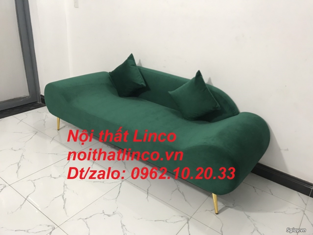 Bộ ghế sofa băng văng thuyền 2m xanh rêu rẻ đẹp Nội thất Linco Tphcm - 11