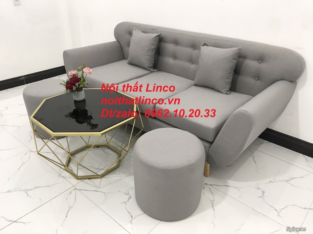 Bộ ghế sofa băng văng dài 1m9 xám ghi trắng giá rẻ Nội thất Linco HCM - 6