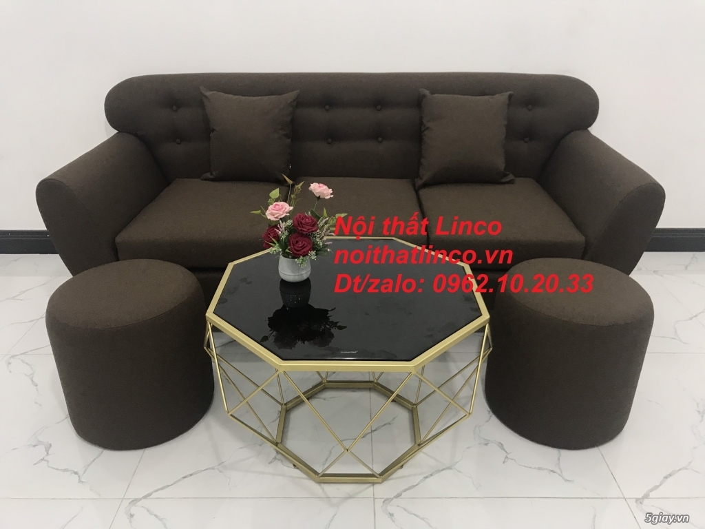 Bộ bàn ghế sofa băng giá rẻ Sofa màu nâu cafe Nội thất Linco Tphcm - 5