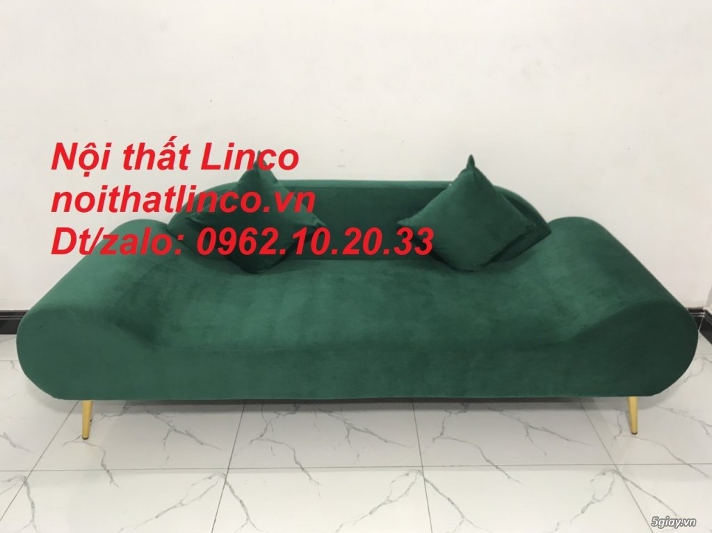 Bộ ghế sofa băng văng thuyền 2m xanh rêu rẻ đẹp Nội thất Linco Tphcm - 10