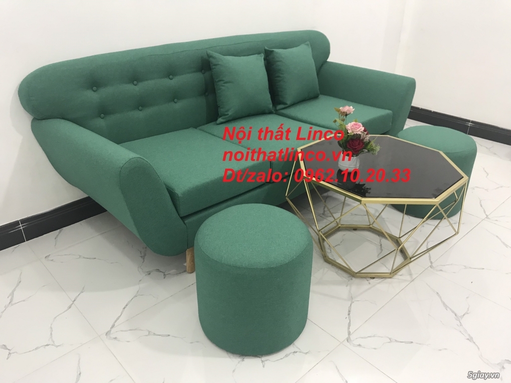 Bộ bàn ghế sofa băng xanh ngọc giá rẻ nhỏ Nội thất Linco Sài Gòn HCM - 6