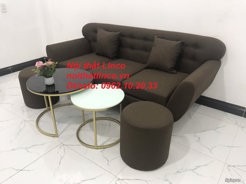 Bộ bàn ghế sofa băng giá rẻ Sofa màu nâu cafe Nội thất Linco Tphcm - 1