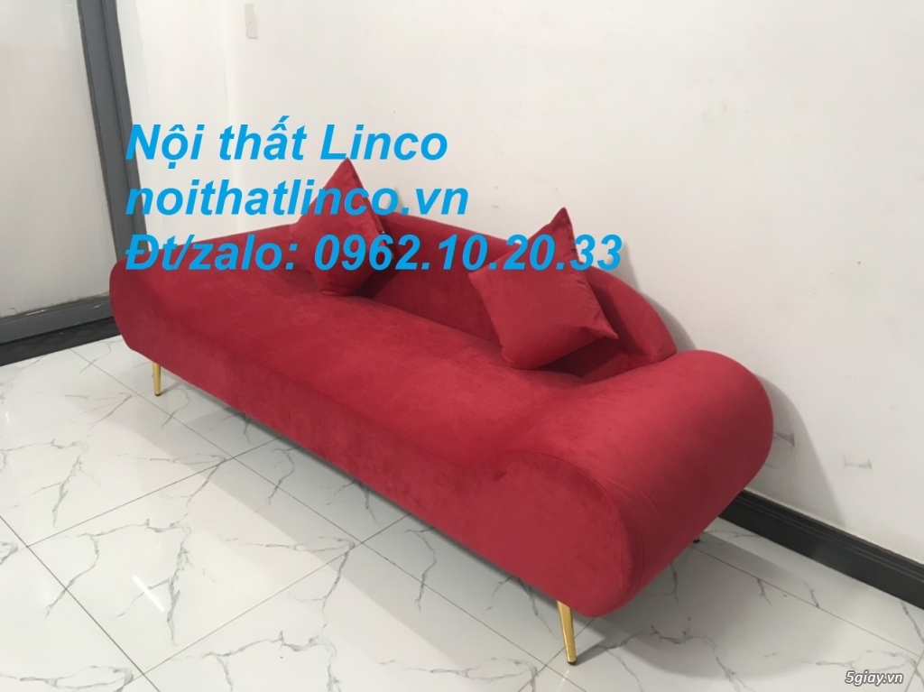Bộ ghế sofa salon văng băng thuyền đỏ đô rẻ đẹp Nội thất Linco Sài Gòn - 11