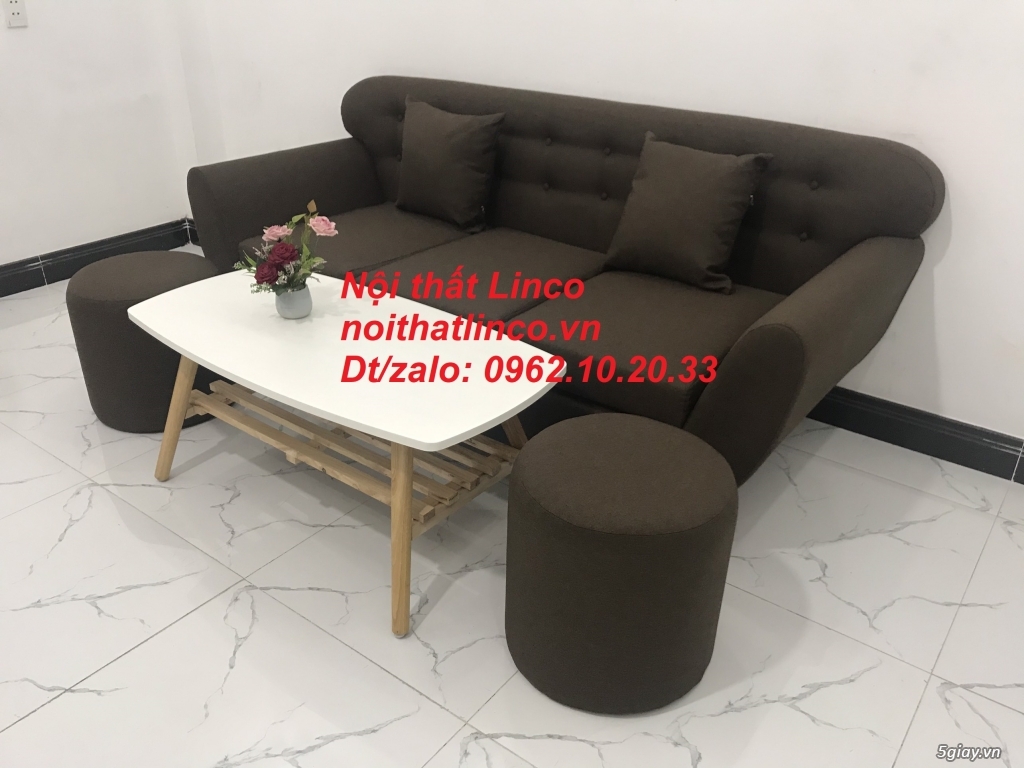 Bộ bàn ghế sofa băng giá rẻ Sofa màu nâu cafe Nội thất Linco Tphcm - 9