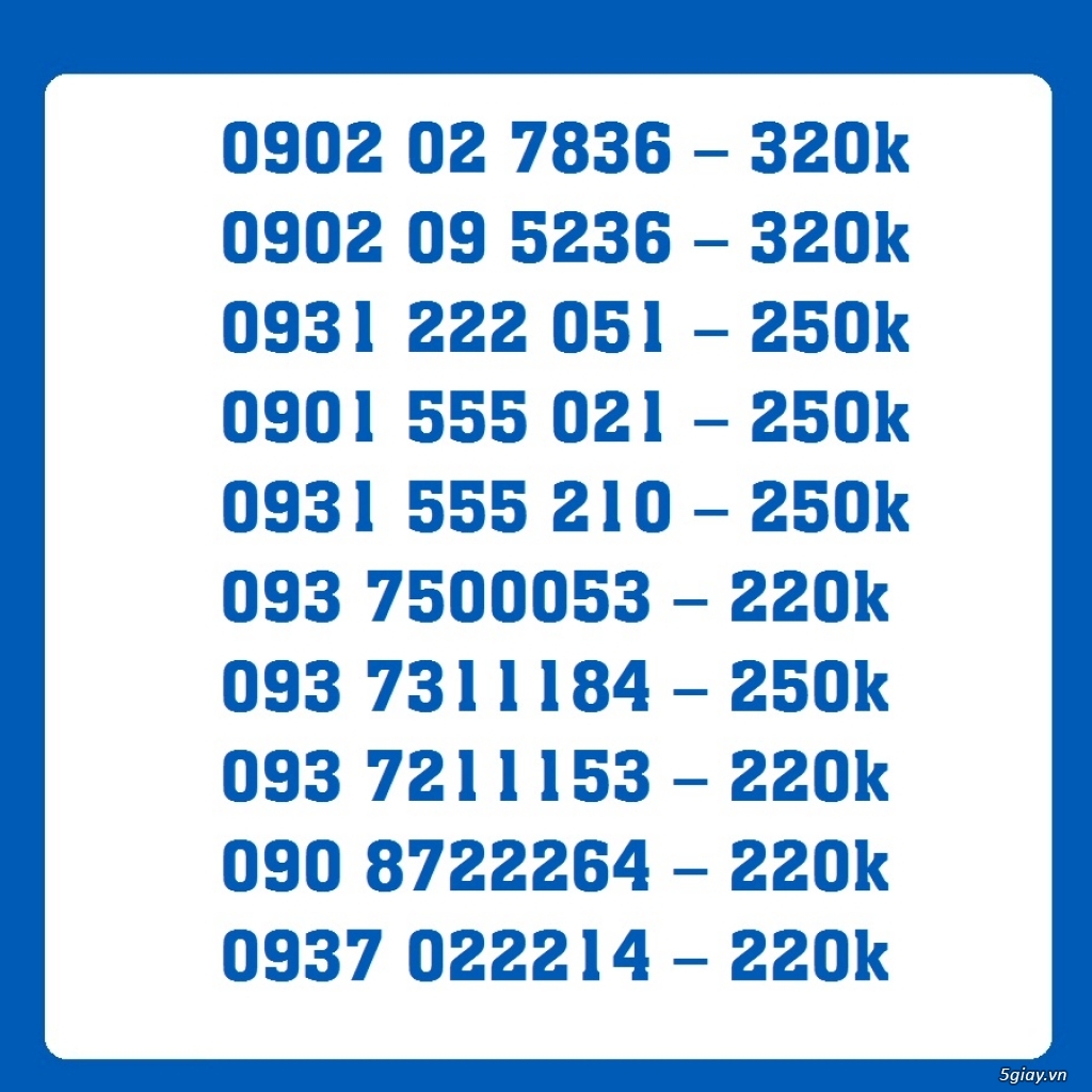 Sim số đẹp giá rẻ, sim phong thủy thần tài 200k, lộc phát 390k. - 1