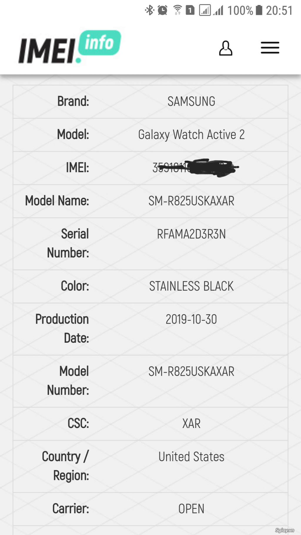Samsung smartwatch active 2 LTE - SM R835U (USA)