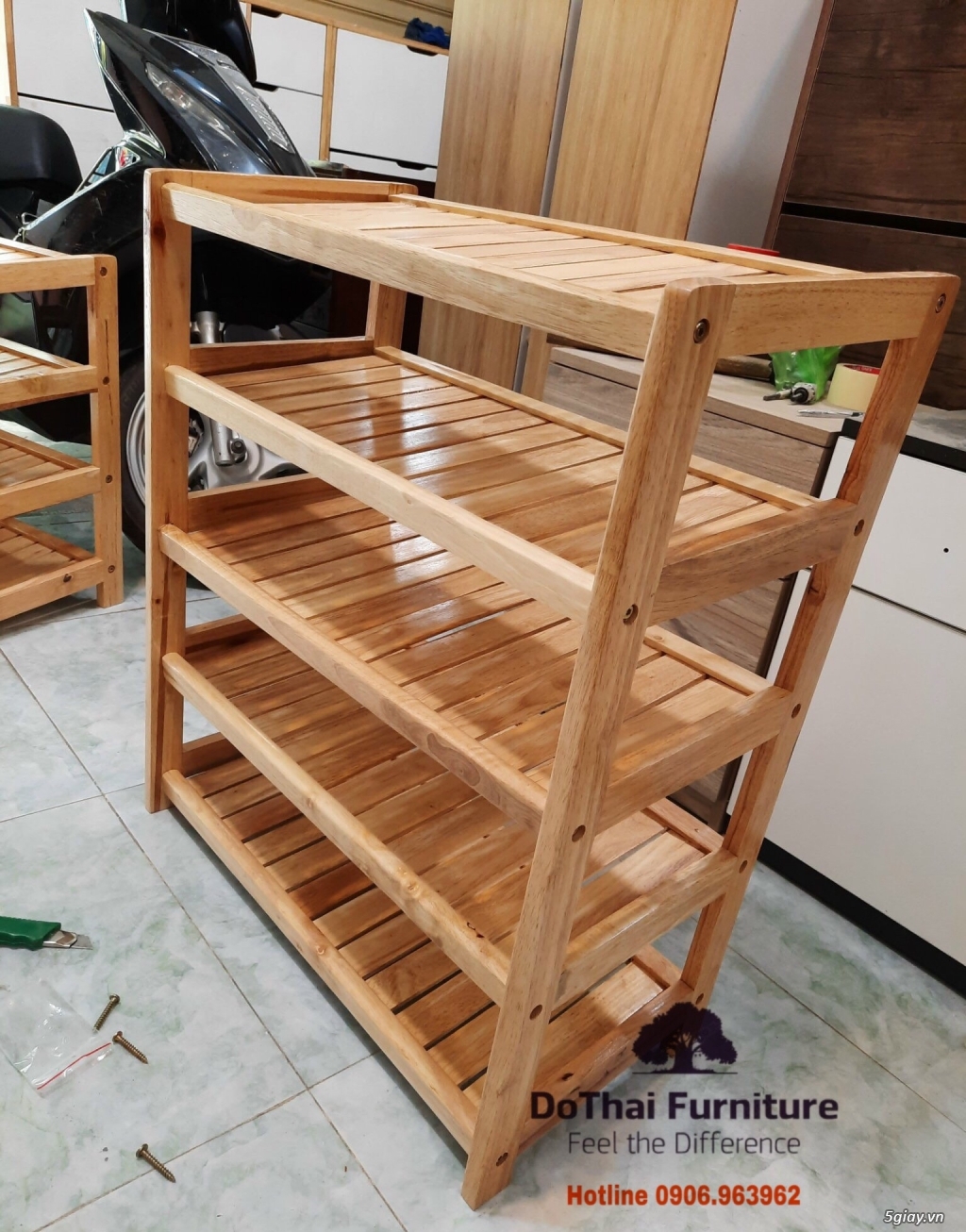 Kệ Giày Dép - Gỗ CaoSu - 4