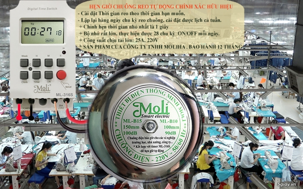 HẸN GIỜ ĐIỆN TỬ KG316 HÀNG CÔNG TY CHÍNH HÃNG MOLI