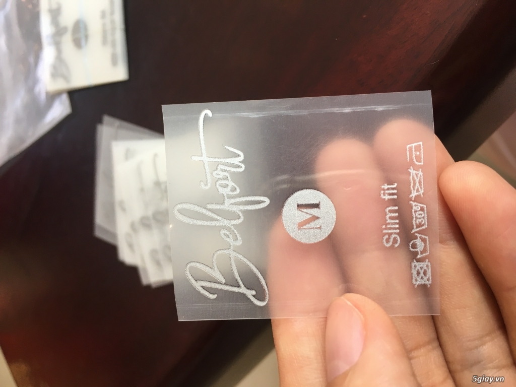 Nhãn ép nhiệt ( tem mác ép nhiệt)