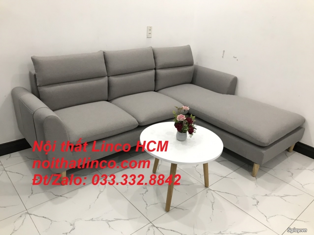 Sofa góc giá rẻ | Ghế sofa góc L xám trắng đẹp nhỏ | Nội thất Linco SG - 5