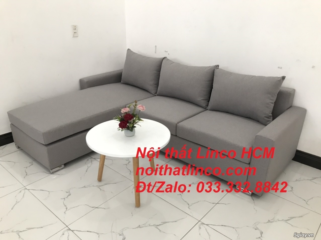 Sofa góc Tphcm | Bộ ghế sofa góc xám trắng giá rẻ | Nội thất Linco HCM - 4