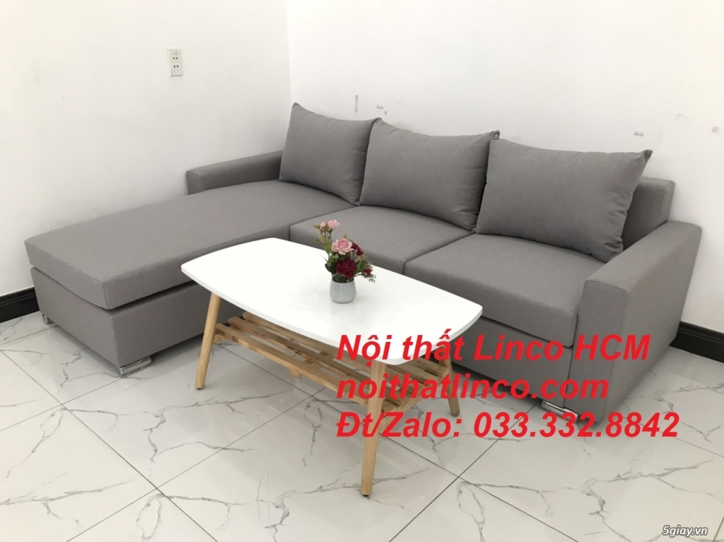 Sofa góc Tphcm | Bộ ghế sofa góc xám trắng giá rẻ | Nội thất Linco HCM - 2