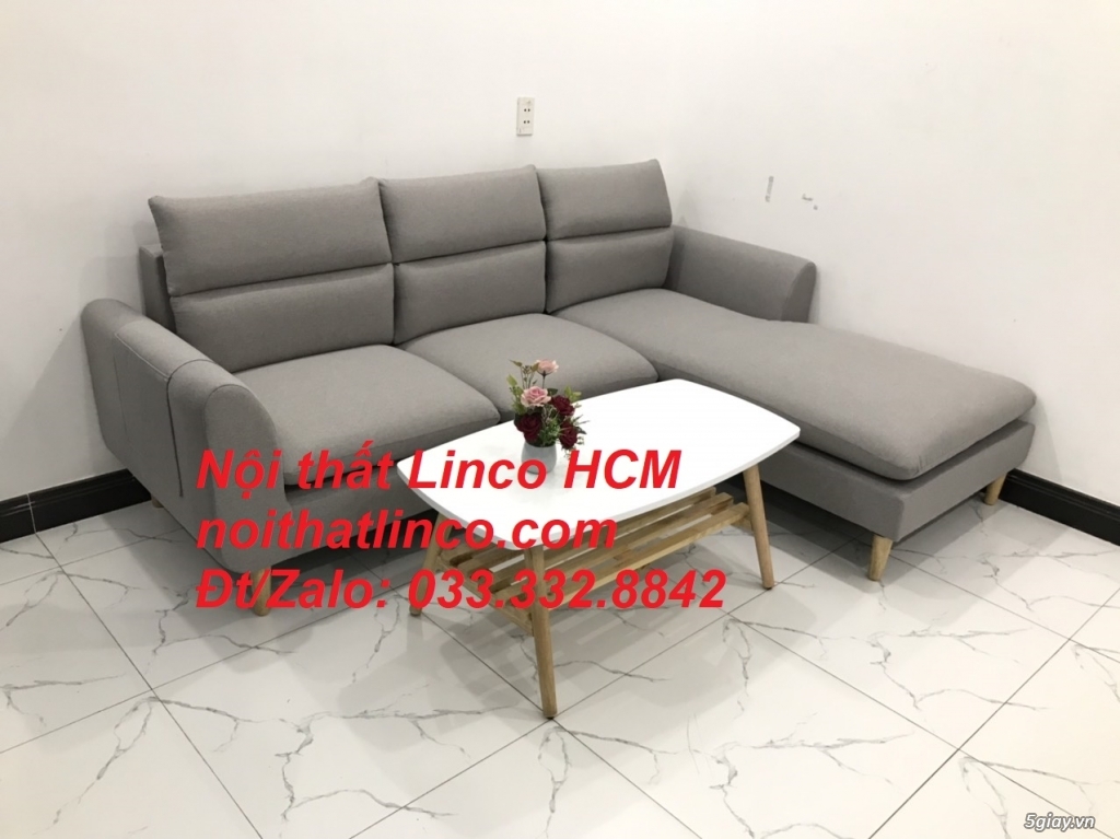 Sofa góc giá rẻ | Ghế sofa góc L xám trắng đẹp nhỏ | Nội thất Linco SG - 4