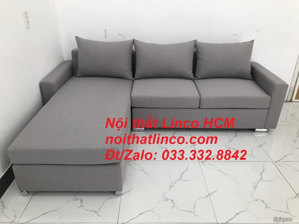 Sofa góc Tphcm | Bộ ghế sofa góc xám trắng giá rẻ | Nội thất Linco HCM - 3