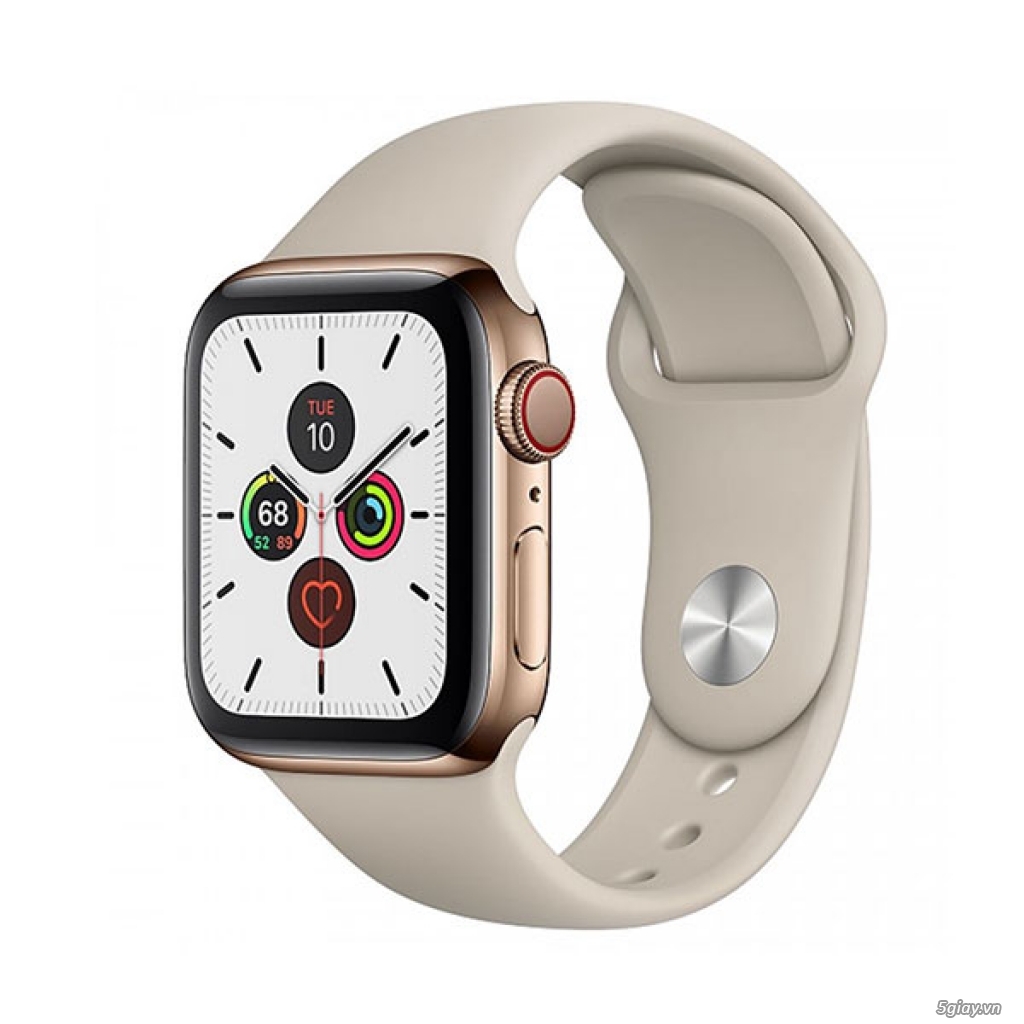 Apple watch thép 5 40mm gold cao su new seal sử dụng được esim cho nữ