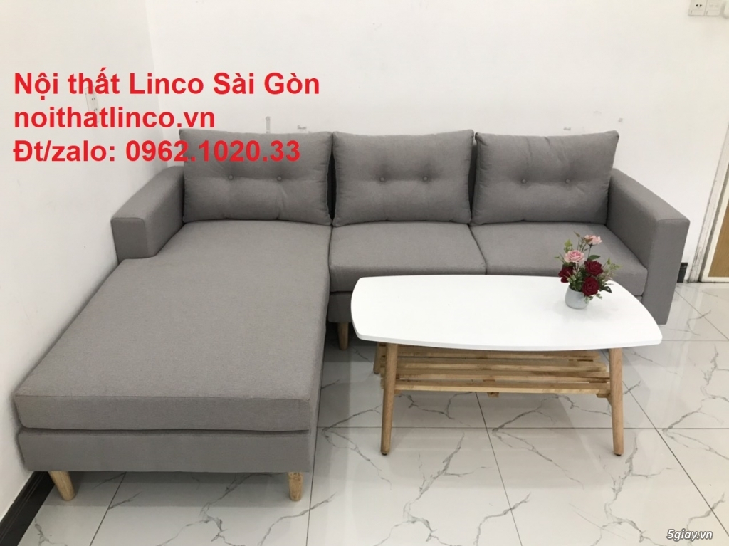 Bộ bàn ghế sofa góc L màu xám giá rẻ đẹp ở tại Nội thất Linco Sài Gòn - 7