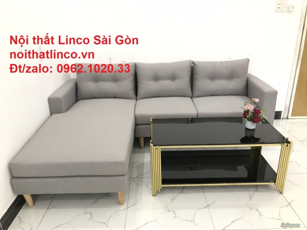 Bộ bàn ghế sofa góc L màu xám giá rẻ đẹp ở tại Nội thất Linco Sài Gòn - 3