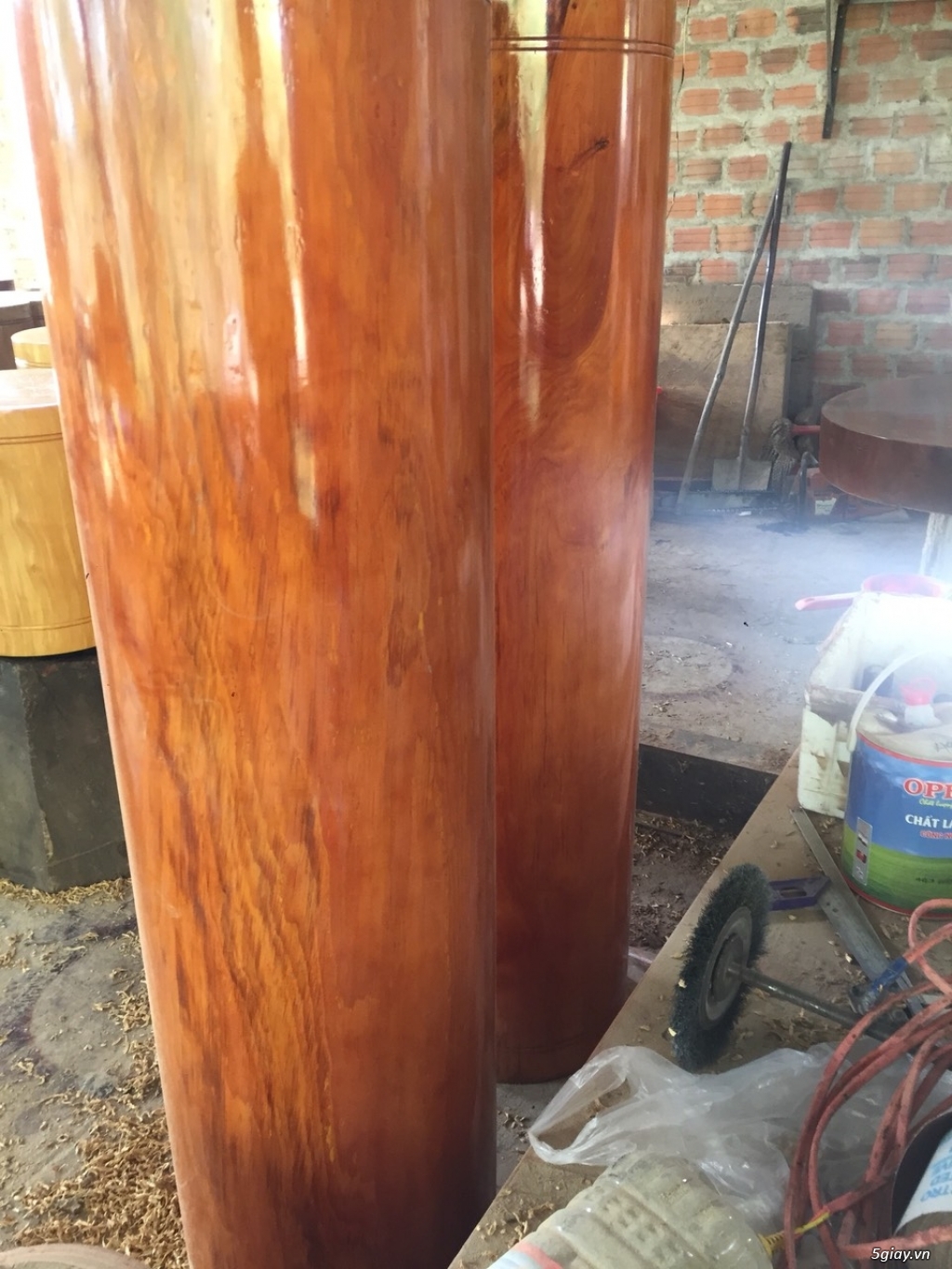 Thanh lý cặp trụ gỗ huyết long chuẩn 100%
