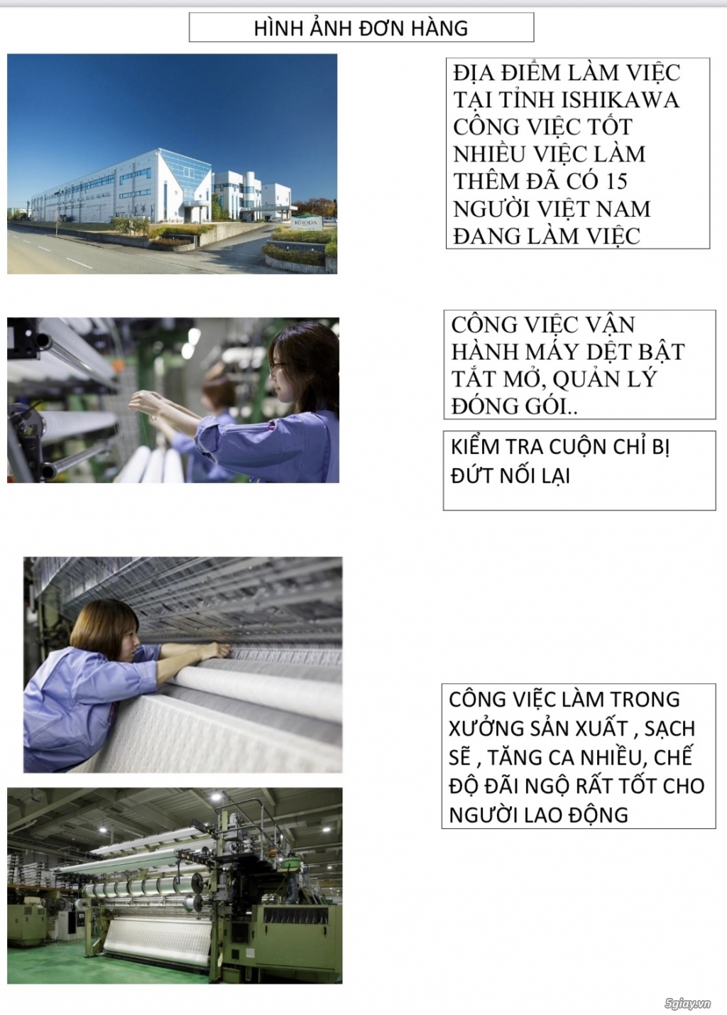 Tuyển 02 nữ đi làm vận hành máy dệt vải tại Nhật Bản