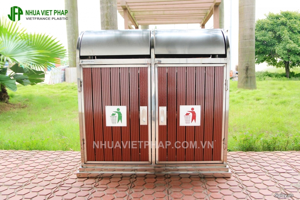 Các mẫu thùng rác hot nhất tháng 5 gỗ nhựa Việt Pháp - 8
