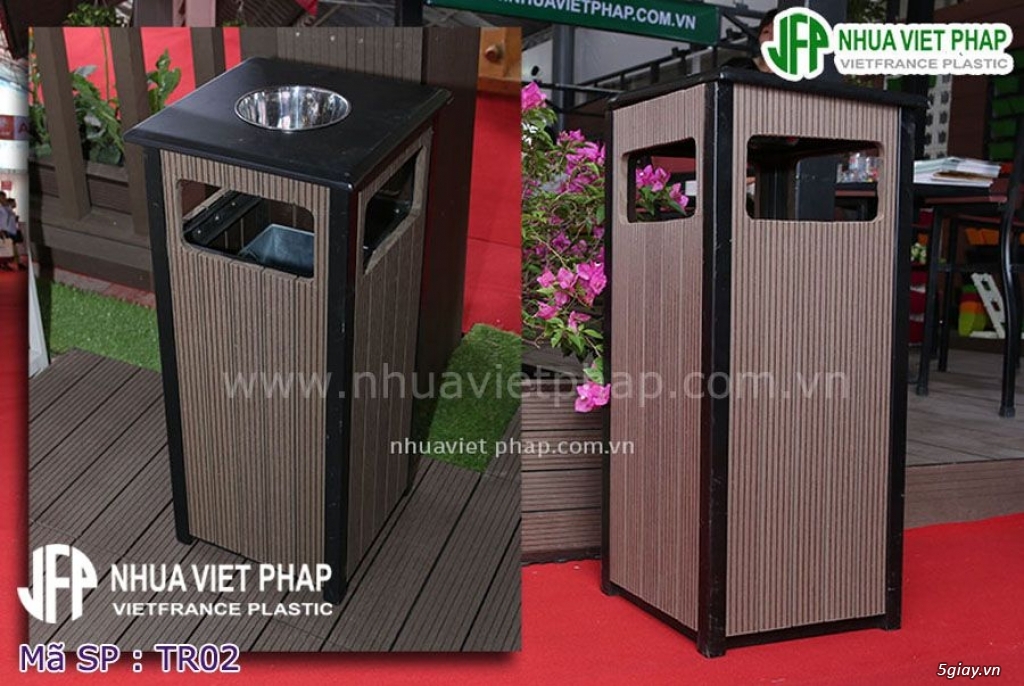 Các mẫu thùng rác hot nhất tháng 5 gỗ nhựa Việt Pháp - 5