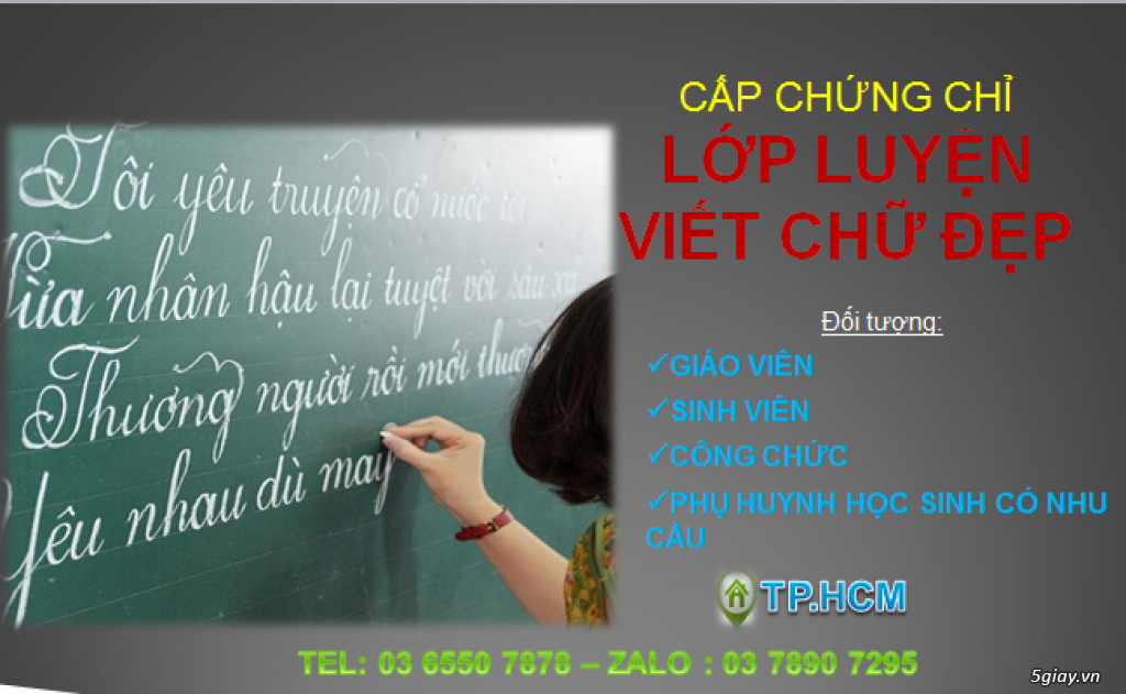 đào tạo cấp chứng chỉ luyện chữ đẹp