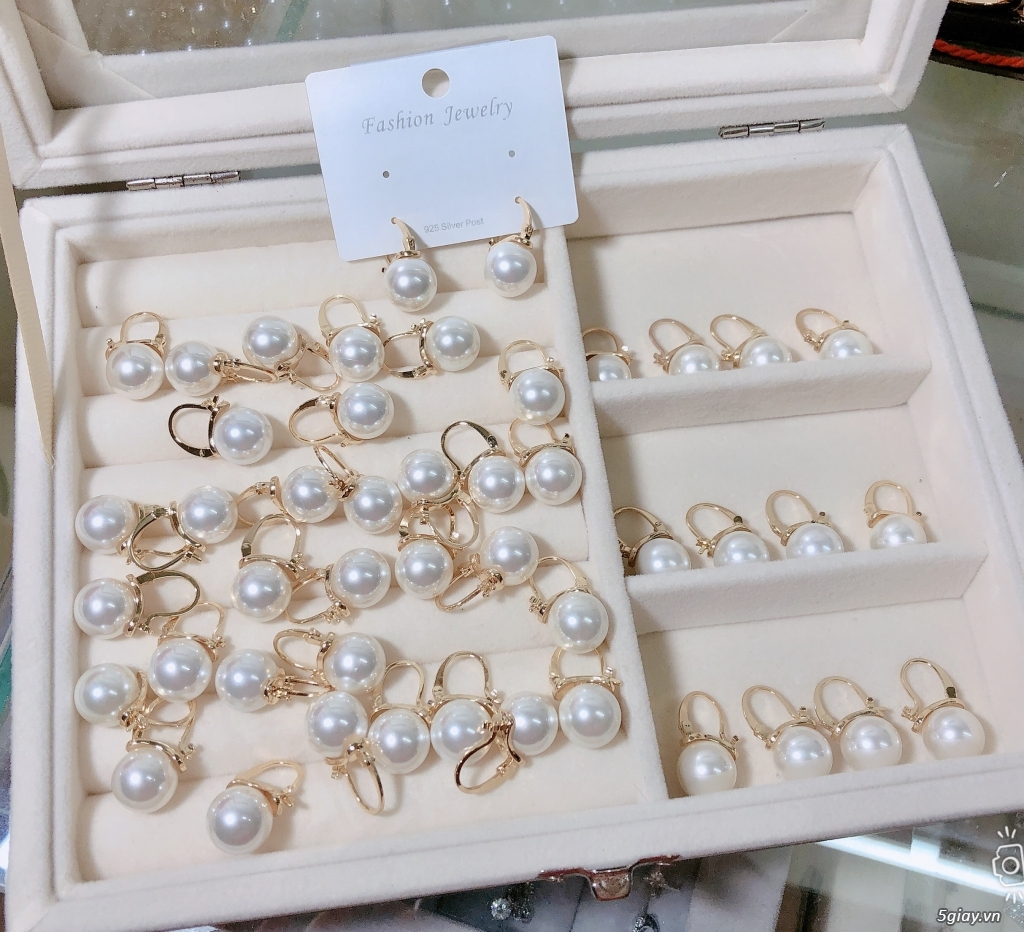 Xả hàng - Bông tai ngọc trai -Chốt bạc s925 cao cấp - 3