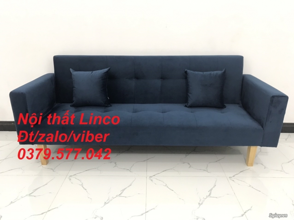 Bộ bàn ghế sofa giường bed (băng) màu xanh dương đậm Linco Kiên Giang - 4