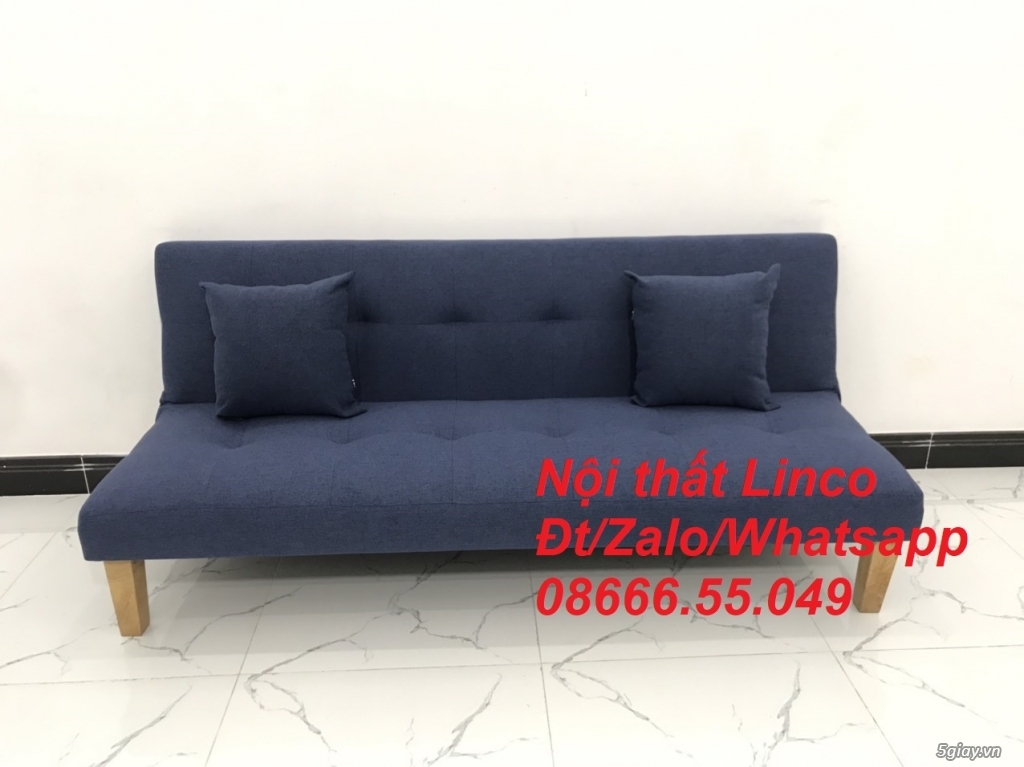 Bộ ghế sofa bed xanh dương đậm rẻ đẹp nhỏ Nội thất Thừa Thiên Huế - 3