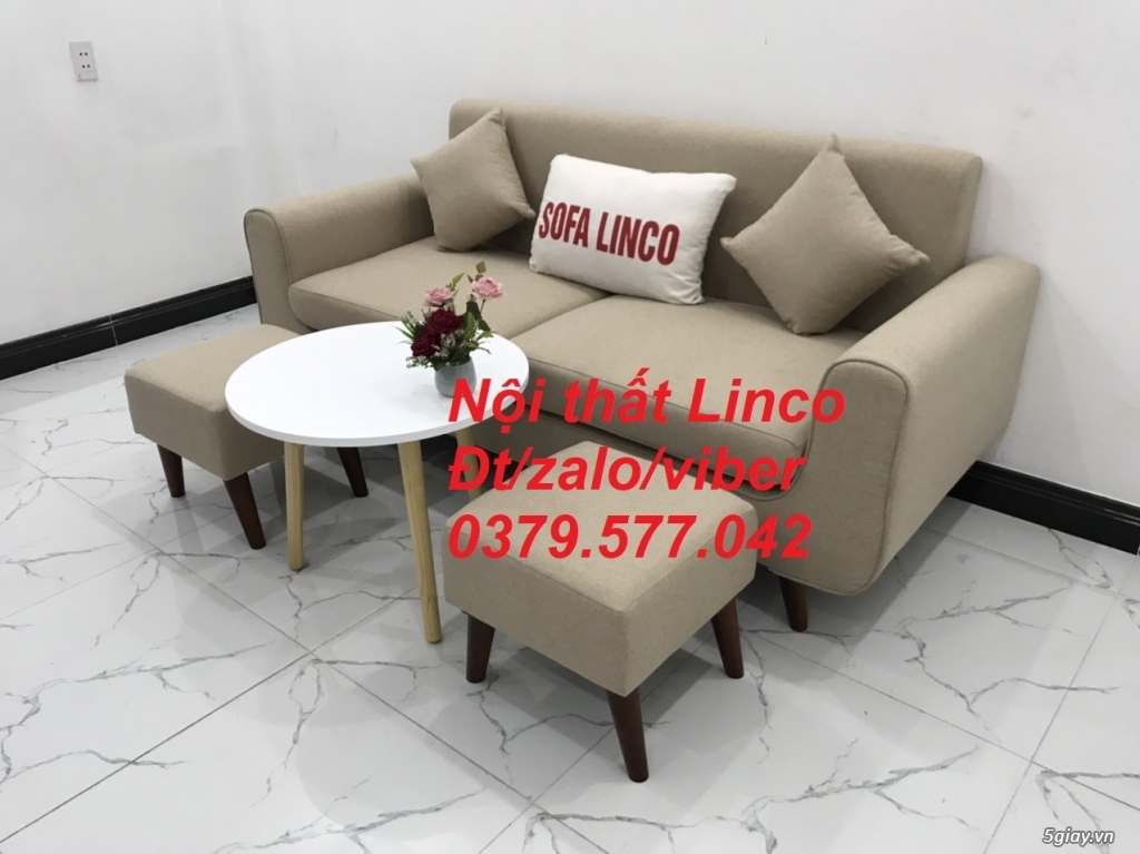 Bộ bàn ghế salong Sofa băng trắng kem giá rẻ đẹp Linco Kiên Giang - 5