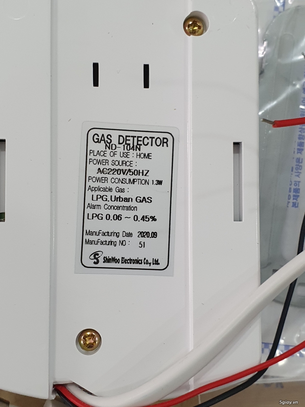 Đầu báo rò khí Gas Shinwoo xuất xứ Hàn Quốc model ND-104N - 1