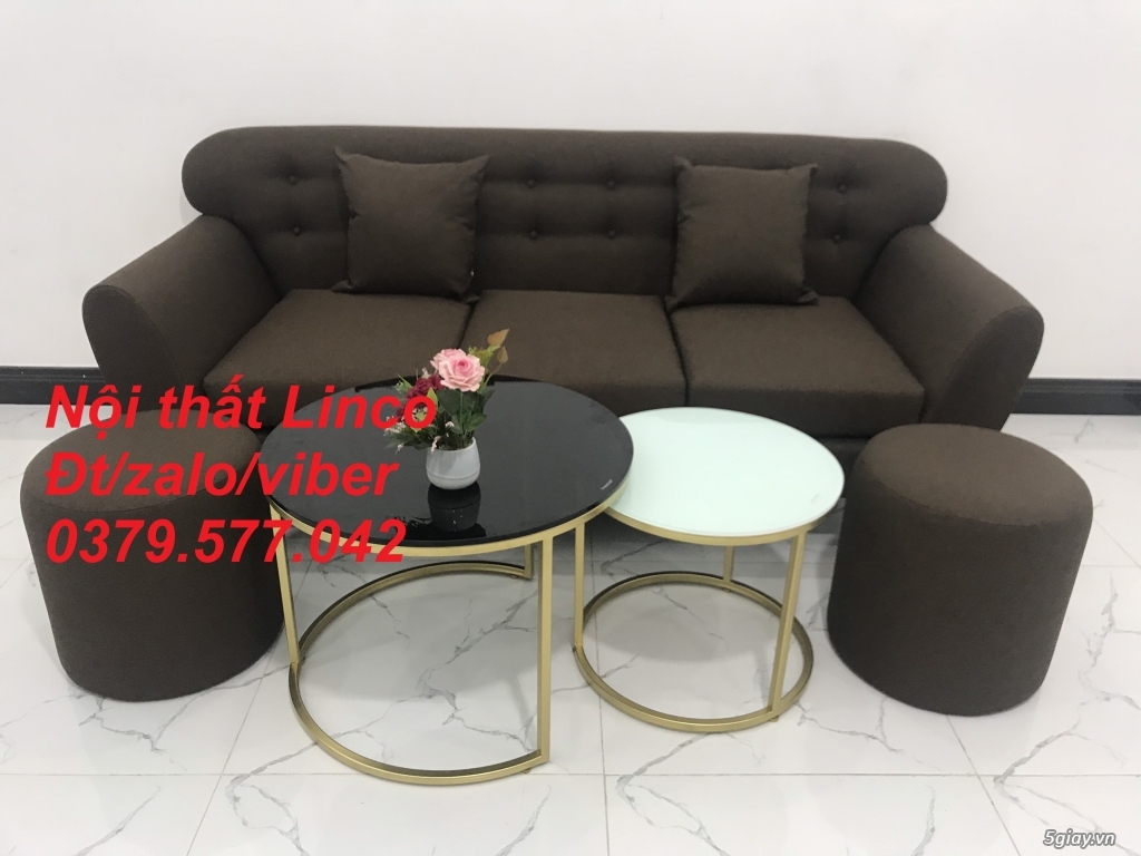 Sofa giá rẻ Sofa băng màu nâu cafe Nội thất Linco Cần Thơ - 2
