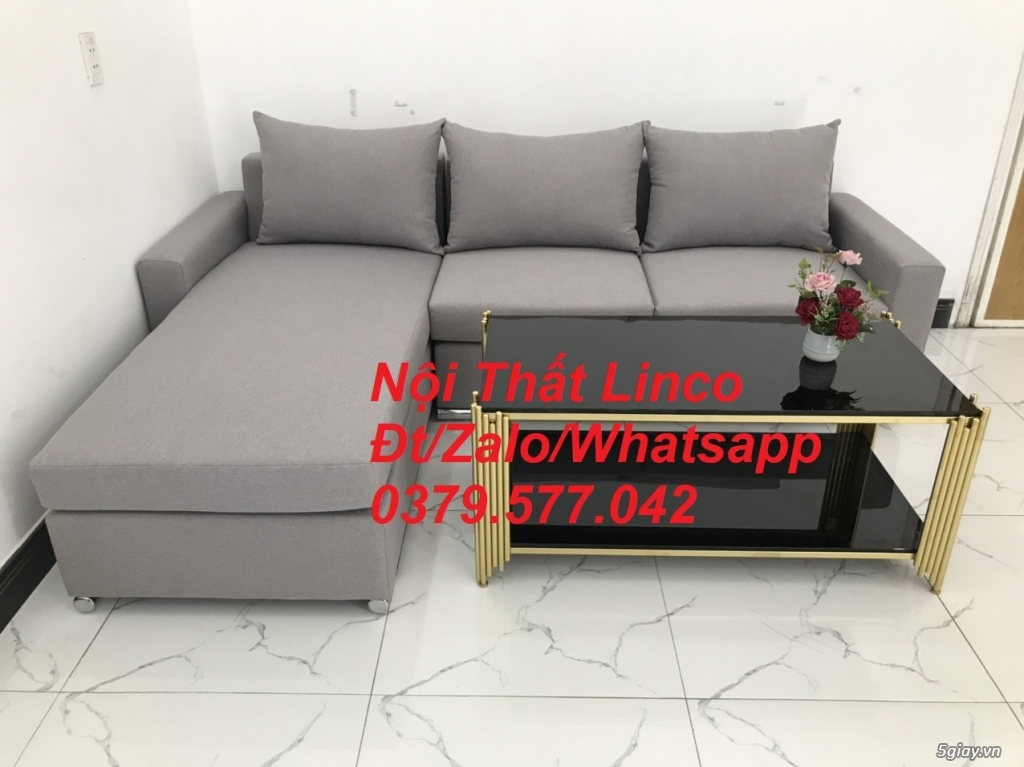 Sofa góc Tphcm sofa góc L xám trắng giá rẻ Nội thất Linco Kiên Giang - 2