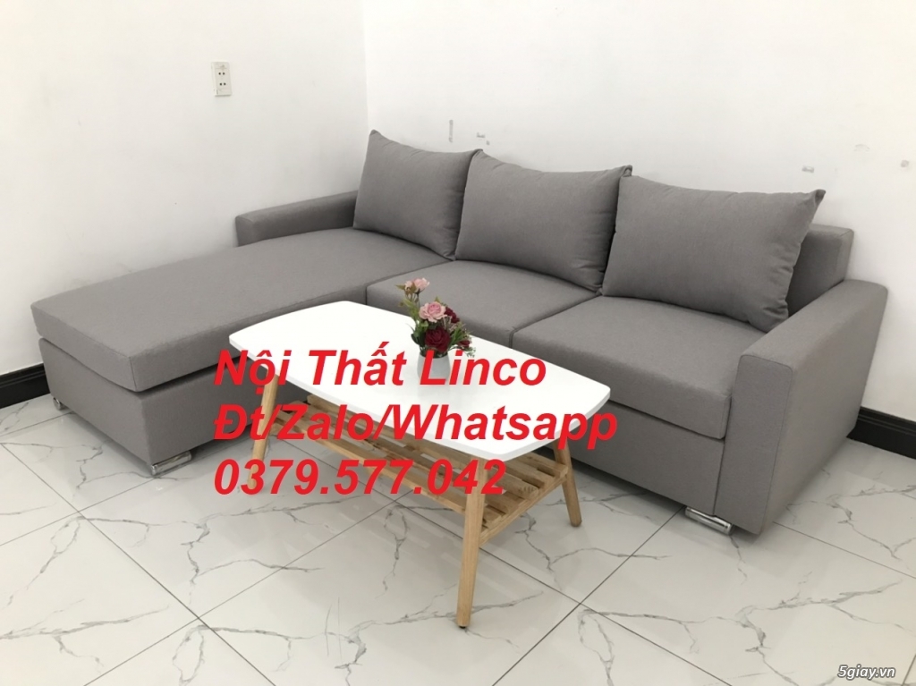 Sofa góc Tphcm sofa góc L xám trắng giá rẻ Nội thất Linco Kiên Giang - 5