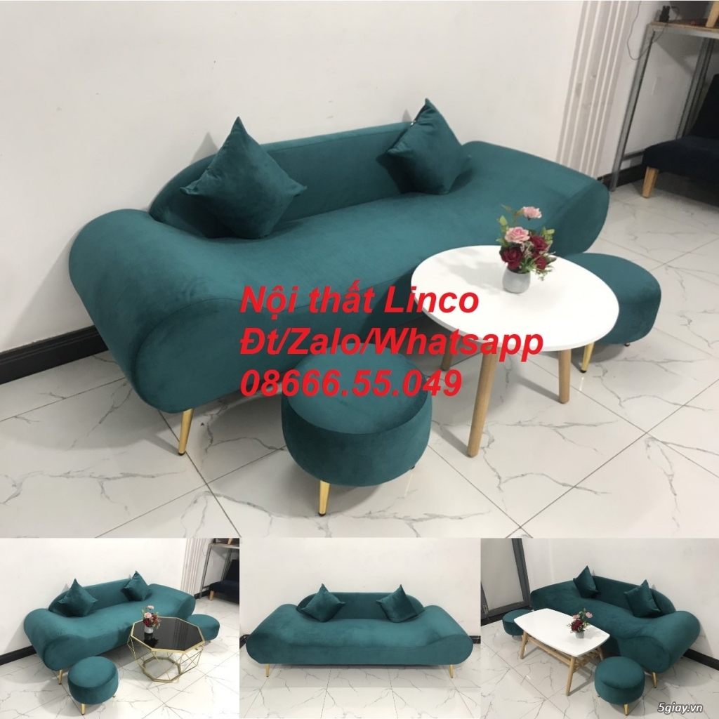 Bộ ghế sofa băng văng thuyền dài màu xanh lá cây cổ vịt rẻ ở Tuy Hòa