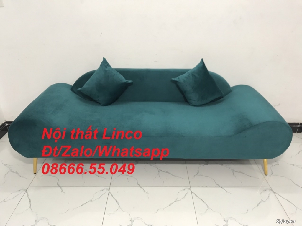 Bộ ghế sofa băng văng thuyền dài màu xanh lá cây cổ vịt rẻ ở Tuy Hòa - 4