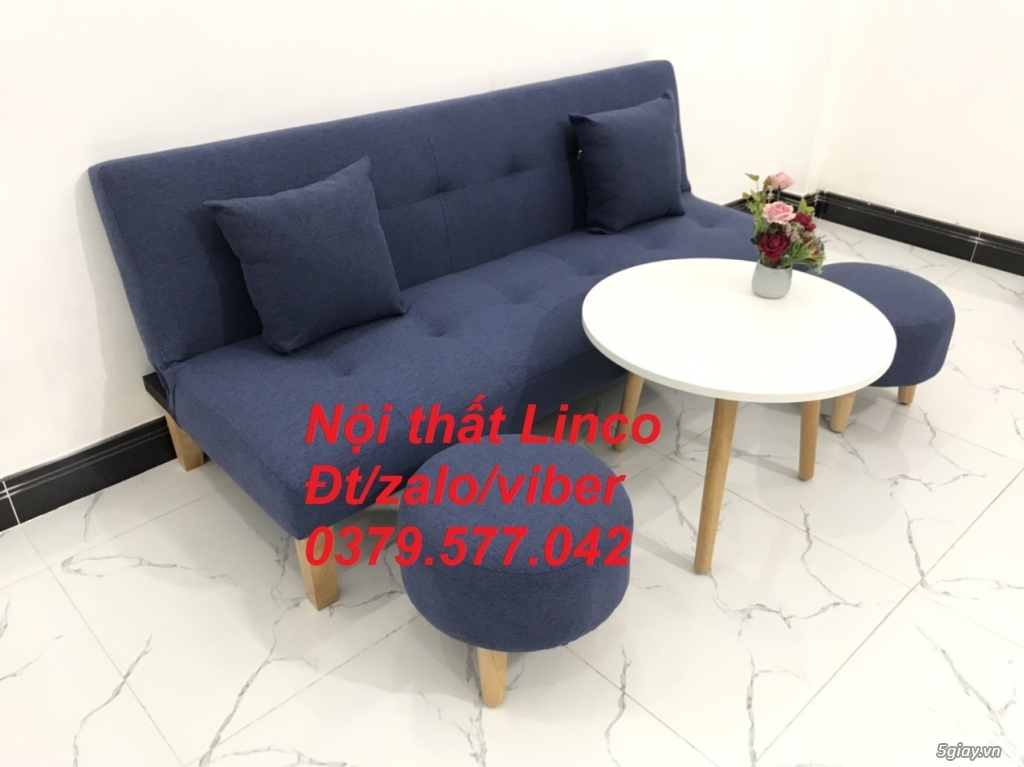 Bộ ghế sofa giường sofa bed xanh dương đậm đen giá rẻ đẹp Bình Thuận - 3