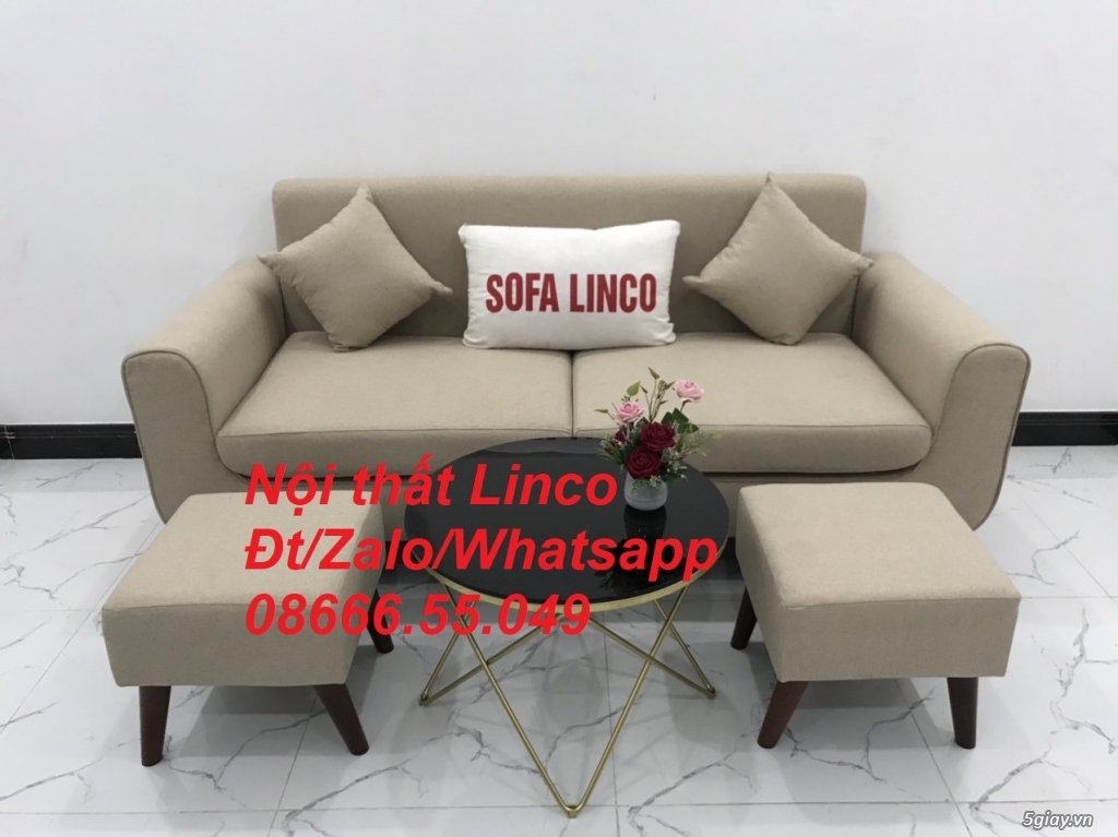 Bộ bàn ghế salong Sofa băng trắng kem rẻ đẹp Nội thất Linco Tuy Hòa - 3