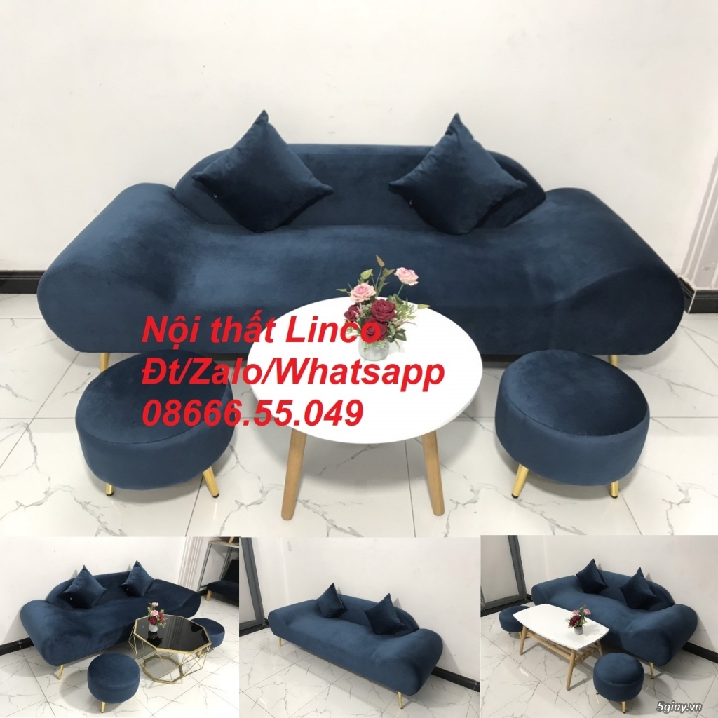 Ghế sofa văng băng thuyền xanh dương đậm đen giá rẻ đẹp ở Trà Vinh
