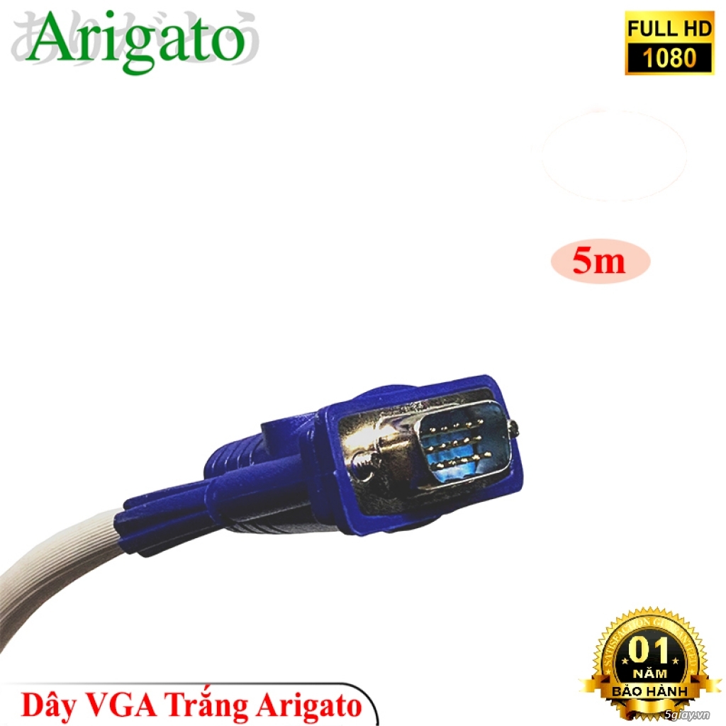 Cáp VGA Trắng 1.5m 3m 5m 10m  ARIGATO Đảm Bảo Chất Lượng.