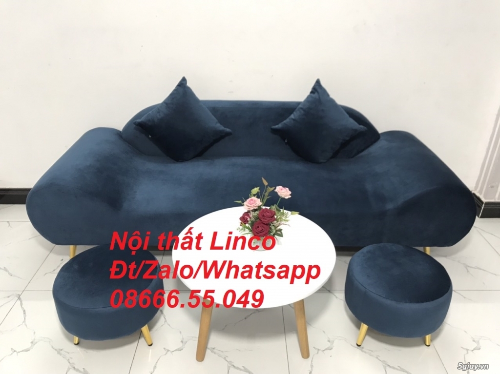 Ghế sofa văng băng thuyền xanh dương đậm đen giá rẻ đẹp ở Trà Vinh - 1