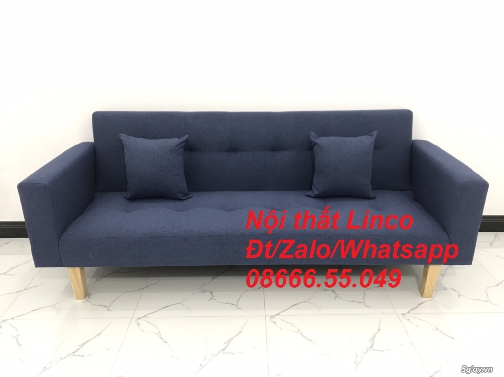 Bộ ghế sofa giường sofa bed màu xanh dương đậm ở Tuy Hòa Phú Yên - 4
