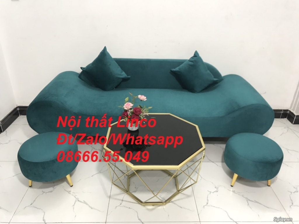 Bộ ghế sofa băng văng thuyền dài màu xanh lá cây cổ vịt rẻ ở Tuy Hòa - 3