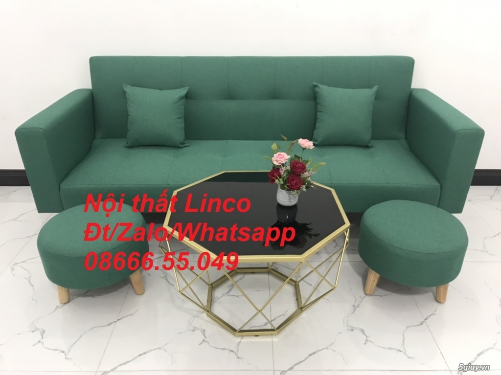 Bộ ghế sofa giường sopha bed xanh ngọc rẻ ở Nội thất Tuy Hòa Phú Yên - 3